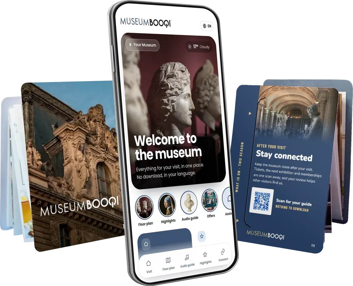 MuseumBooqi: cover, insert and the BooqiConnect app